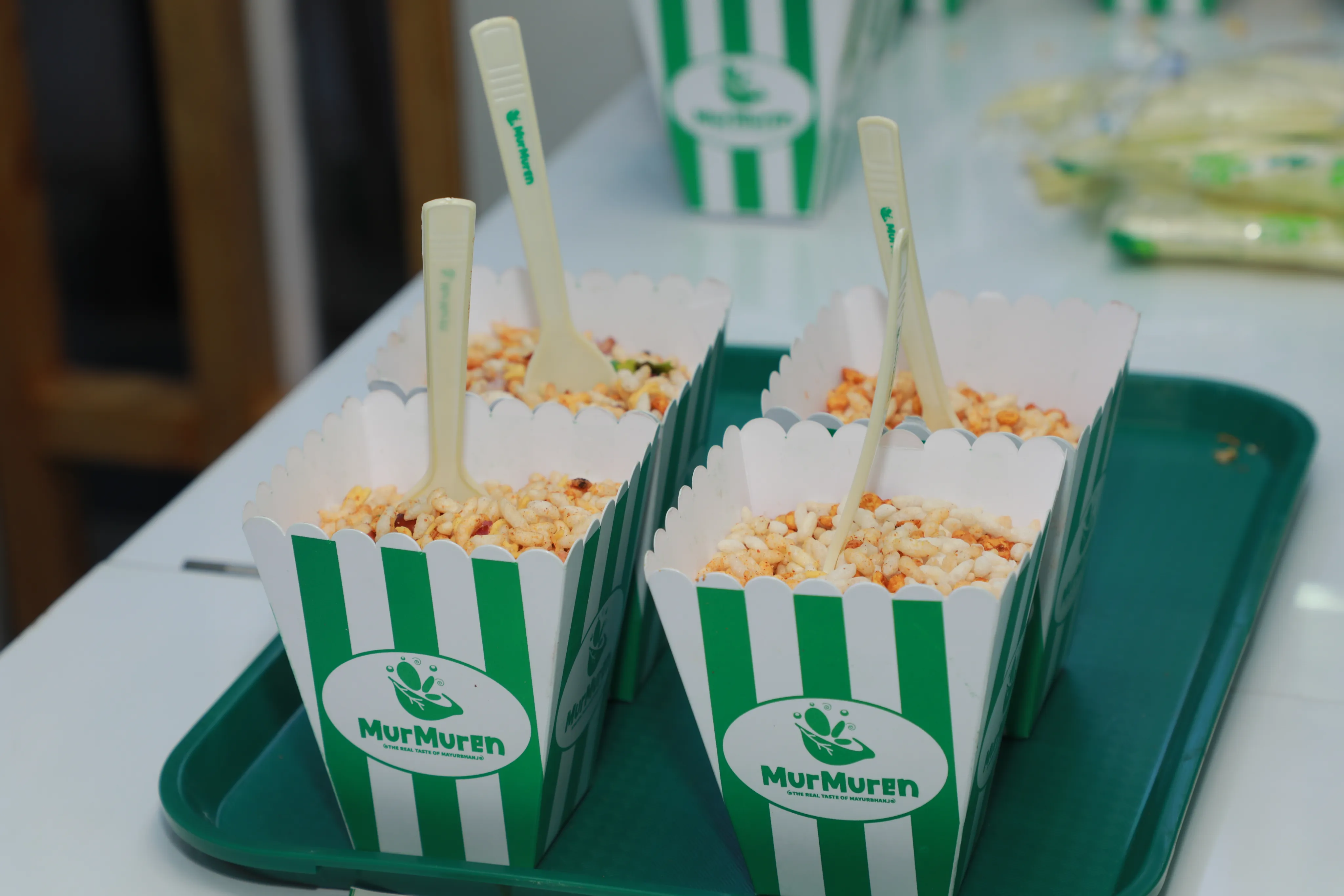 Close up of Bhel cups